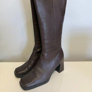 Brown Knee High Leather Boots 7.5W